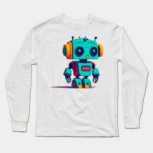 Cute Robot Long Sleeve T-Shirt